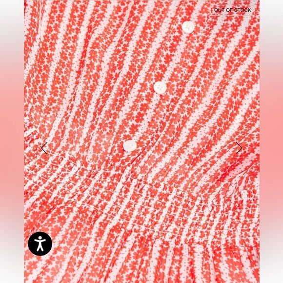 The Kooples RED AND WHITE FLORAL PRINT LONG DRESS WITH RUFFLES NWT - Picture 6 of 13